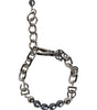 Dolce &amp; Gabbana Silver Tone Chain Lobster Clasp Logo Gray Pearls Bracelet