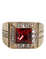 Bague Dolce &amp; Gabbana en argent sterling 925 doré avec cristaux