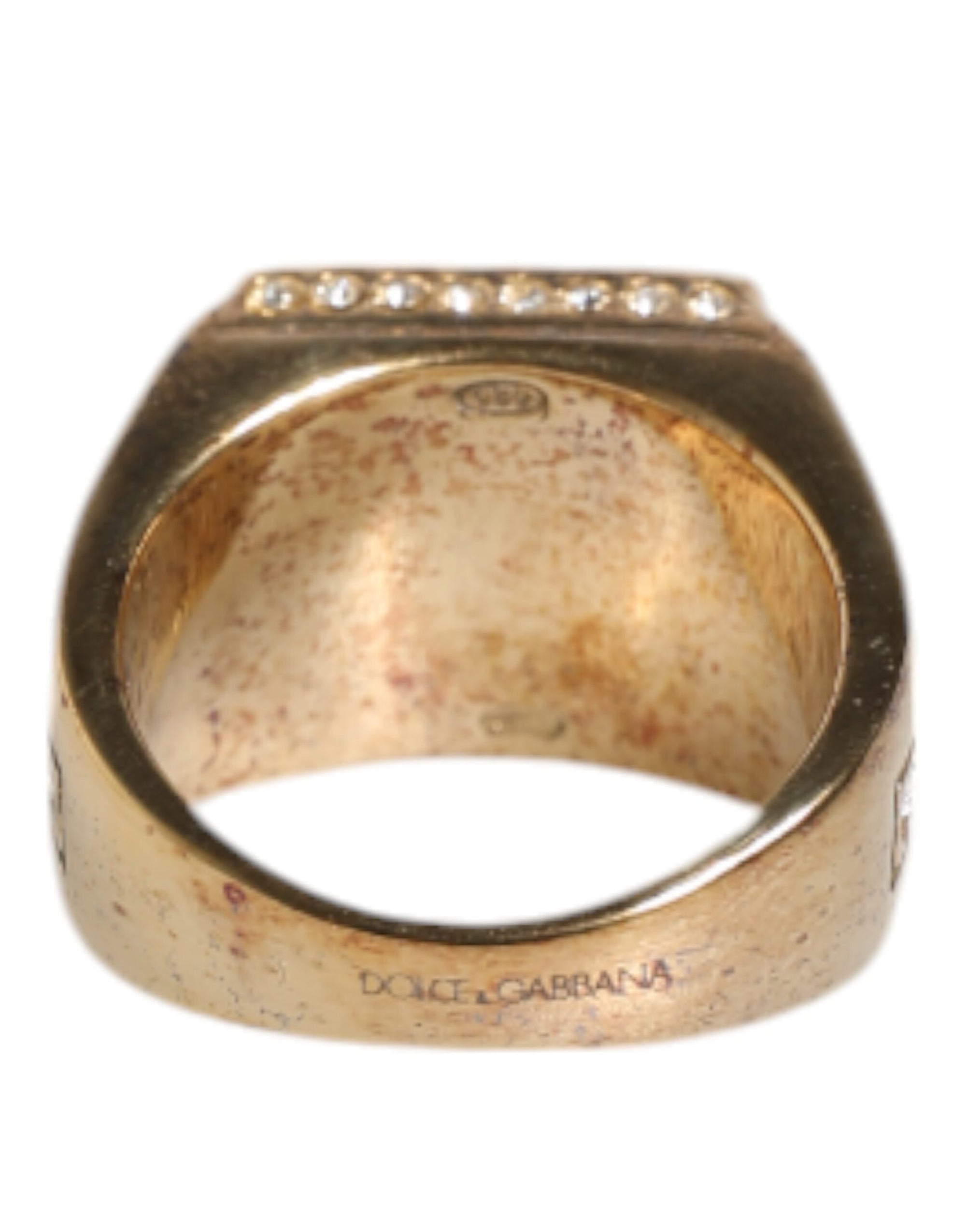 Bague Dolce &amp; Gabbana en argent sterling 925 doré avec cristaux