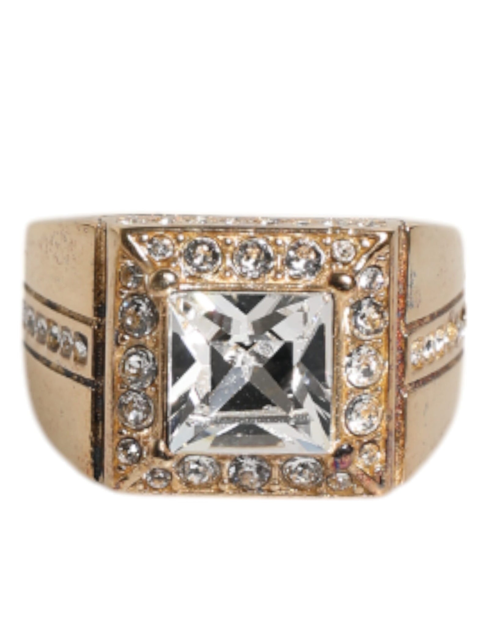 Bague Dolce &amp; Gabbana en argent sterling 925 doré avec cristaux