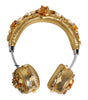 Casque audio Dolce &amp; Gabbana en cuir doré avec motif floral et cristaux Angel