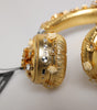 Casque audio Dolce &amp; Gabbana en cuir doré avec motif floral et cristaux Angel