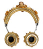 Casque audio Dolce &amp; Gabbana en cuir doré avec motif floral et cristaux Angel