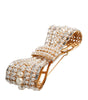 Broche Dolce &amp; Gabbana en laiton doré ornée de fausses perles et de cristaux