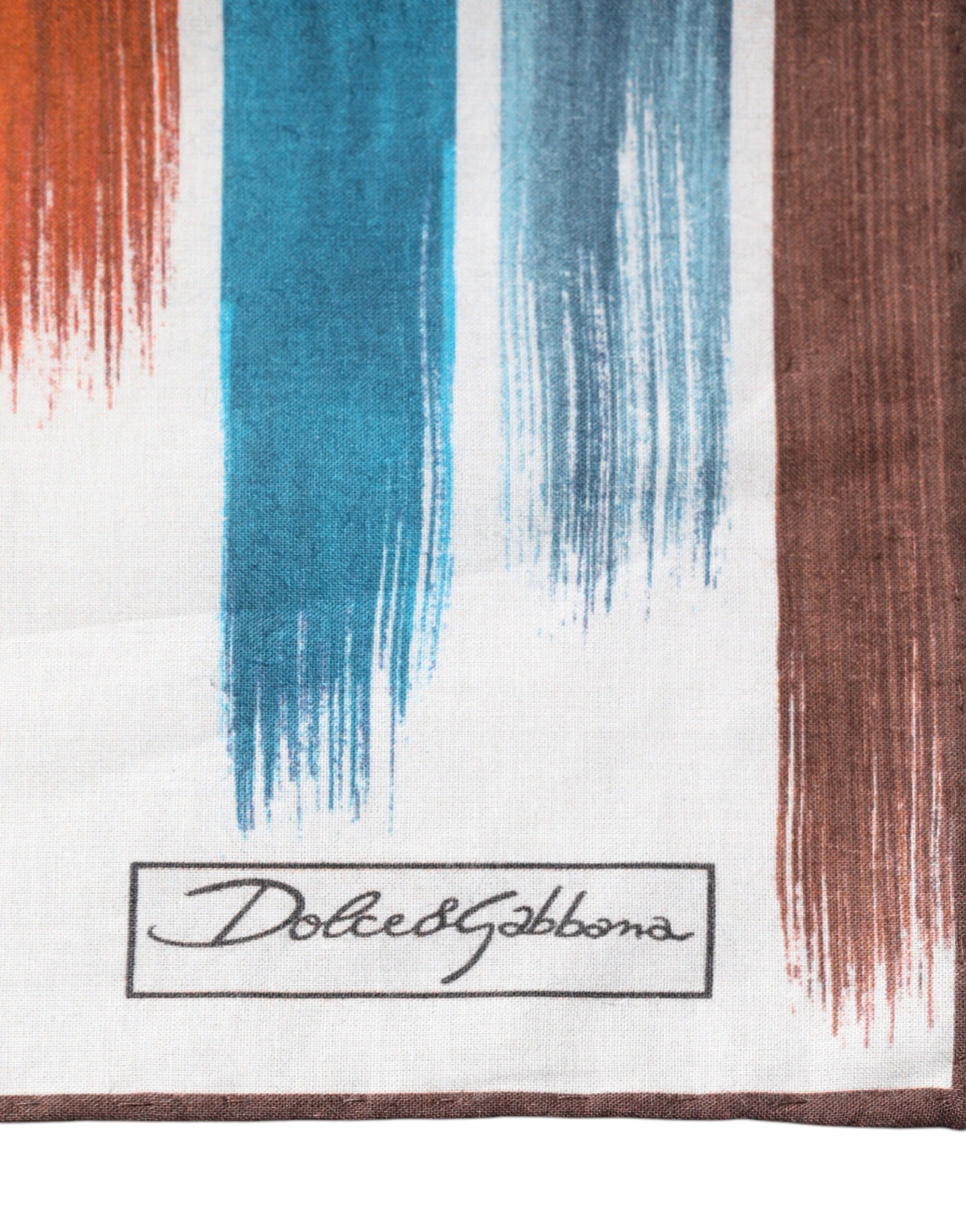 Foulard carré en coton à rayures multicolores Dolce & Gabbana