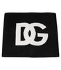 Dolce &amp; Gabbana Black Cashmere DG Logo Square Handkerchief Scarf