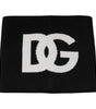 Dolce &amp; Gabbana Black Cashmere DG Logo Square Handkerchief Scarf