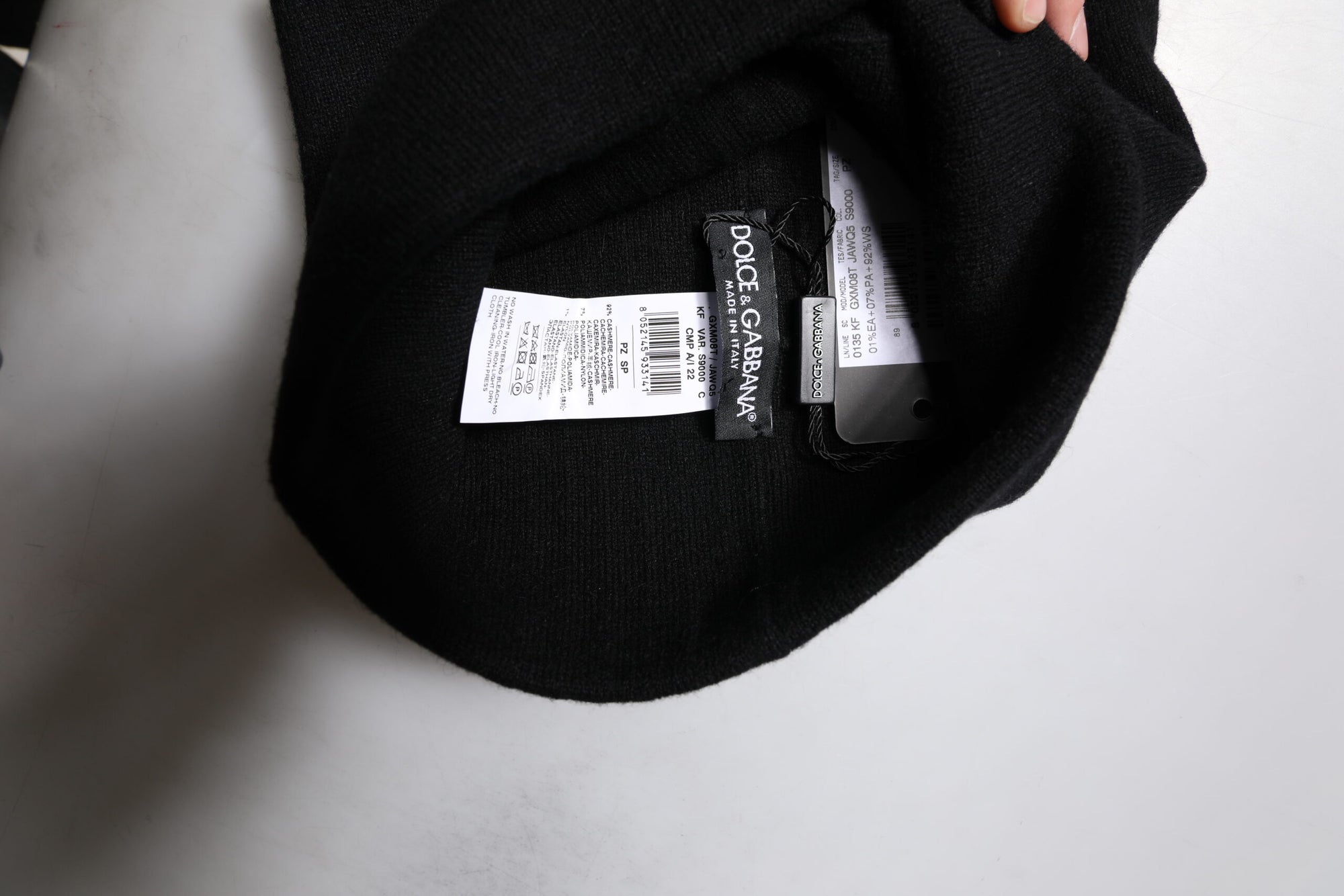 Dolce &amp; Gabbana Black Cashmere DG Logo Square Handkerchief Scarf