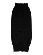 Dolce &amp; Gabbana Black Cashmere Knitted Neck Warmer Foulard Scarf