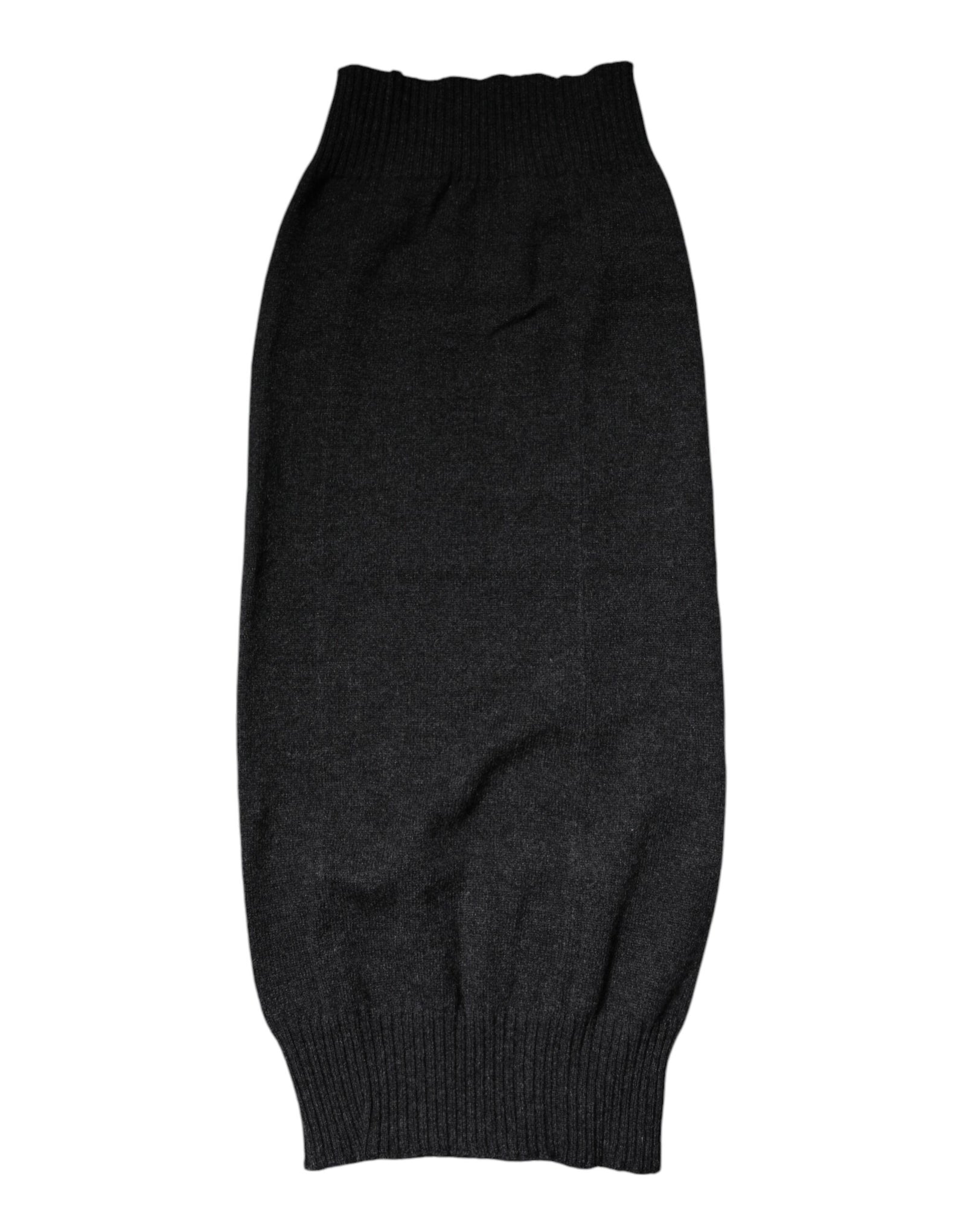 Dolce &amp; Gabbana Black Cashmere Knitted Neck Warmer Foulard Scarf