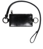Portefeuille porte-cartes en cuir noir Dolce &amp; Gabbana avec logo en relief