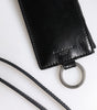 Portefeuille porte-cartes en cuir noir Dolce &amp; Gabbana avec logo en relief