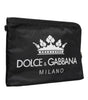 Dolce &amp; Gabbana Black DG Milano Print Nylon Pouch Clutch Bag