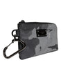 Dolce & Gabbana Black Gray Camouflage Logo Plaque Keyring Pouch Bag