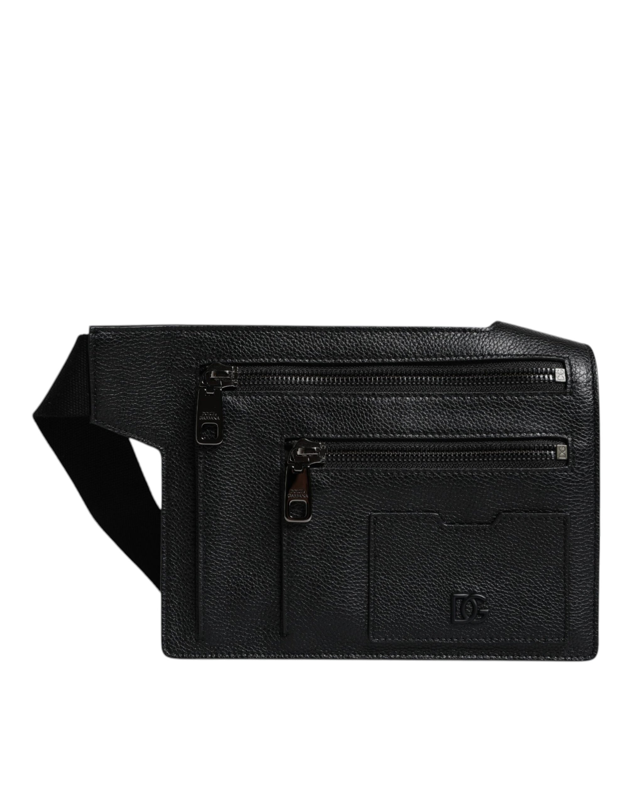 Dolce & Gabbana Black Calfskin Leather Messenger Crossbody Bag