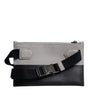 Dolce & Gabbana Black White Leather Logo Embossed Crossbody Bag