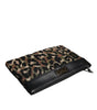 Dolce & Gabbana Multicolor Leopard Jacquard Print Logo Plaque Pouch Bag
