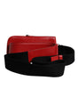 Dolce & Gabbana Red Calfskin Logo Purse Phone Belt Waist Bag