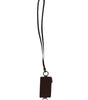 Dolce & Gabbana Brown Calf Leather Lanyard Logo Card Holder Wallet