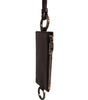 Dolce & Gabbana Brown Calf Leather Lanyard Logo Card Holder Wallet