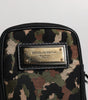 Dolce &amp; Gabbana Multicolor Leopard Jacquard Logo Plaque Neck Strap Bag