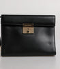 Sac porte-documents en cuir noir Dolce &amp; Gabbana avec plaque logo