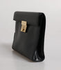 Sac porte-documents en cuir noir Dolce &amp; Gabbana avec plaque logo