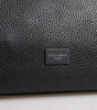 Dolce & Gabbana Black Leather Logo Plaque Shoulder Crossbody Bag