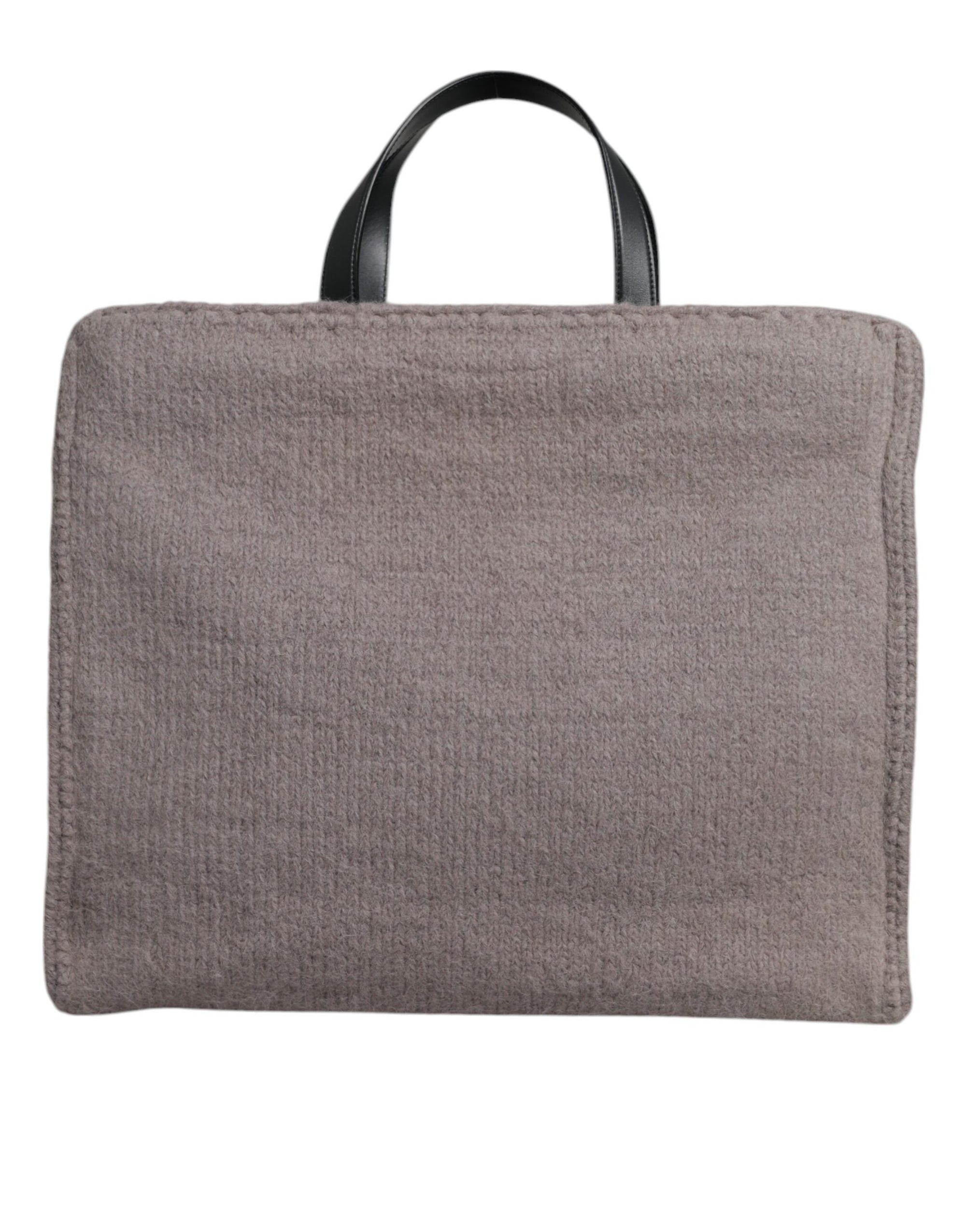 Sac fourre-tout à bandoulière Dolce & Gabbana en laine d'alpaga grise avec plaque logo