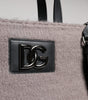 Sac fourre-tout à bandoulière Dolce & Gabbana en laine d'alpaga grise avec plaque logo
