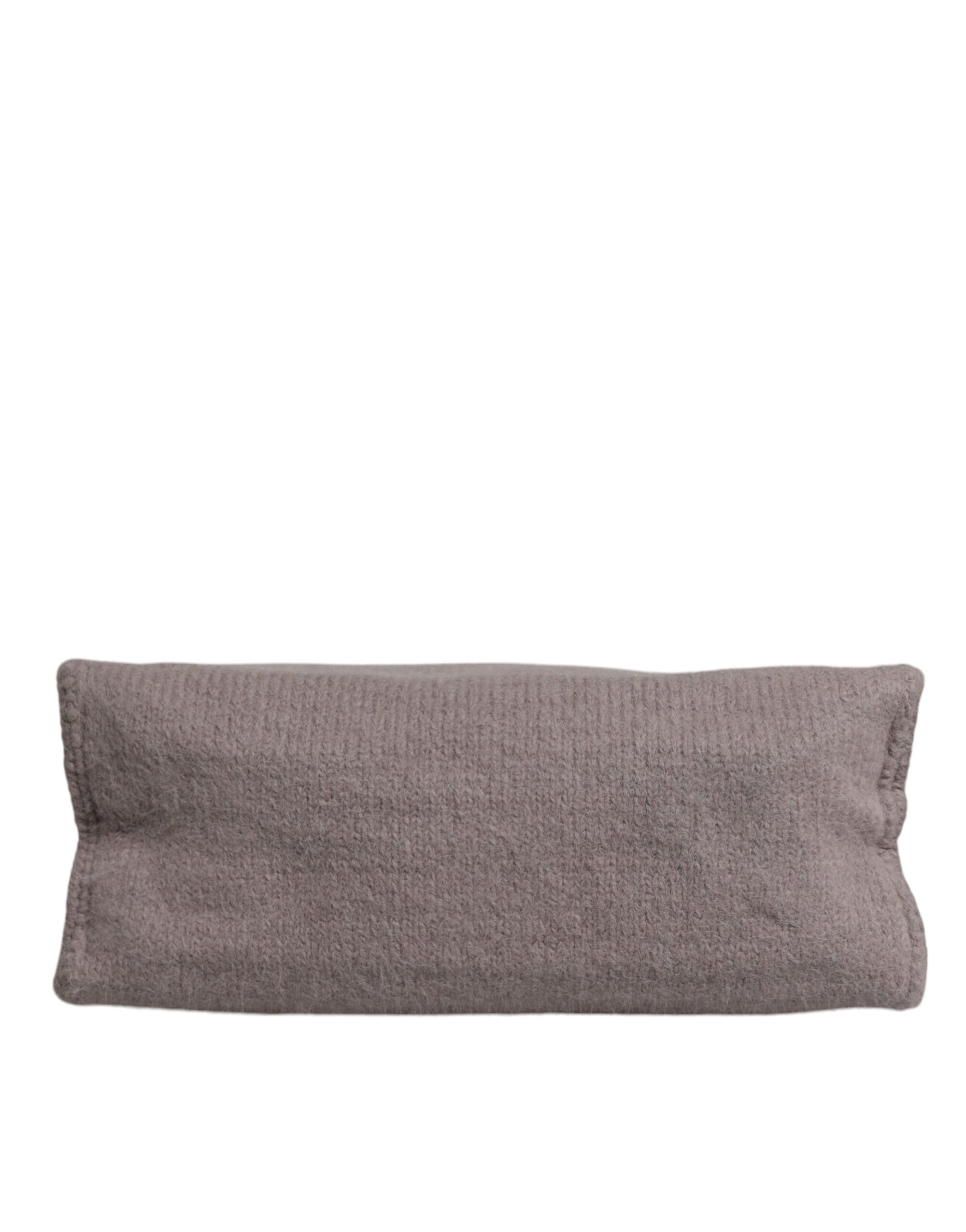 Sac fourre-tout à bandoulière Dolce & Gabbana en laine d'alpaga grise avec plaque logo