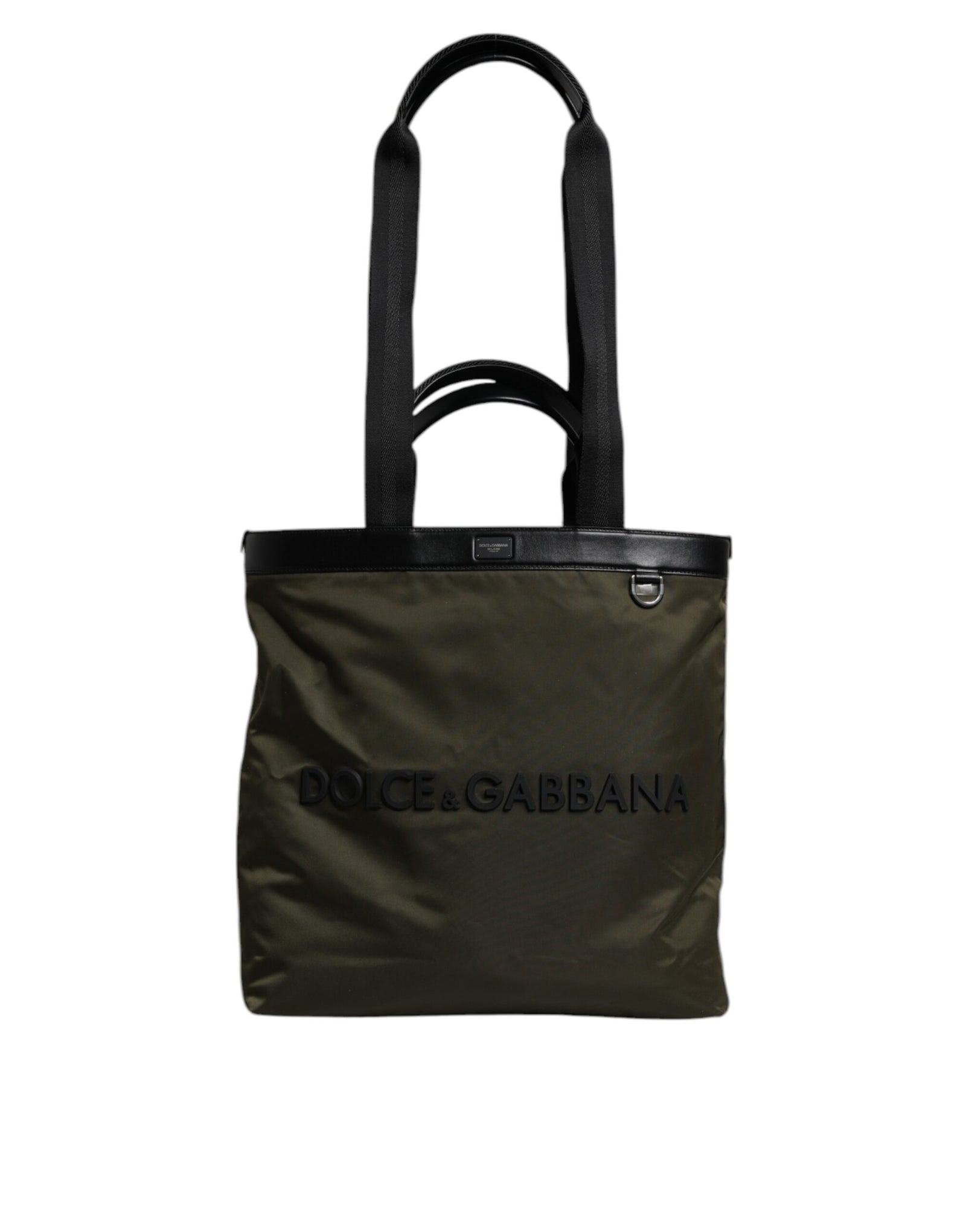 Sac fourre-tout à bandoulière en nylon vert militaire Dolce & Gabbana