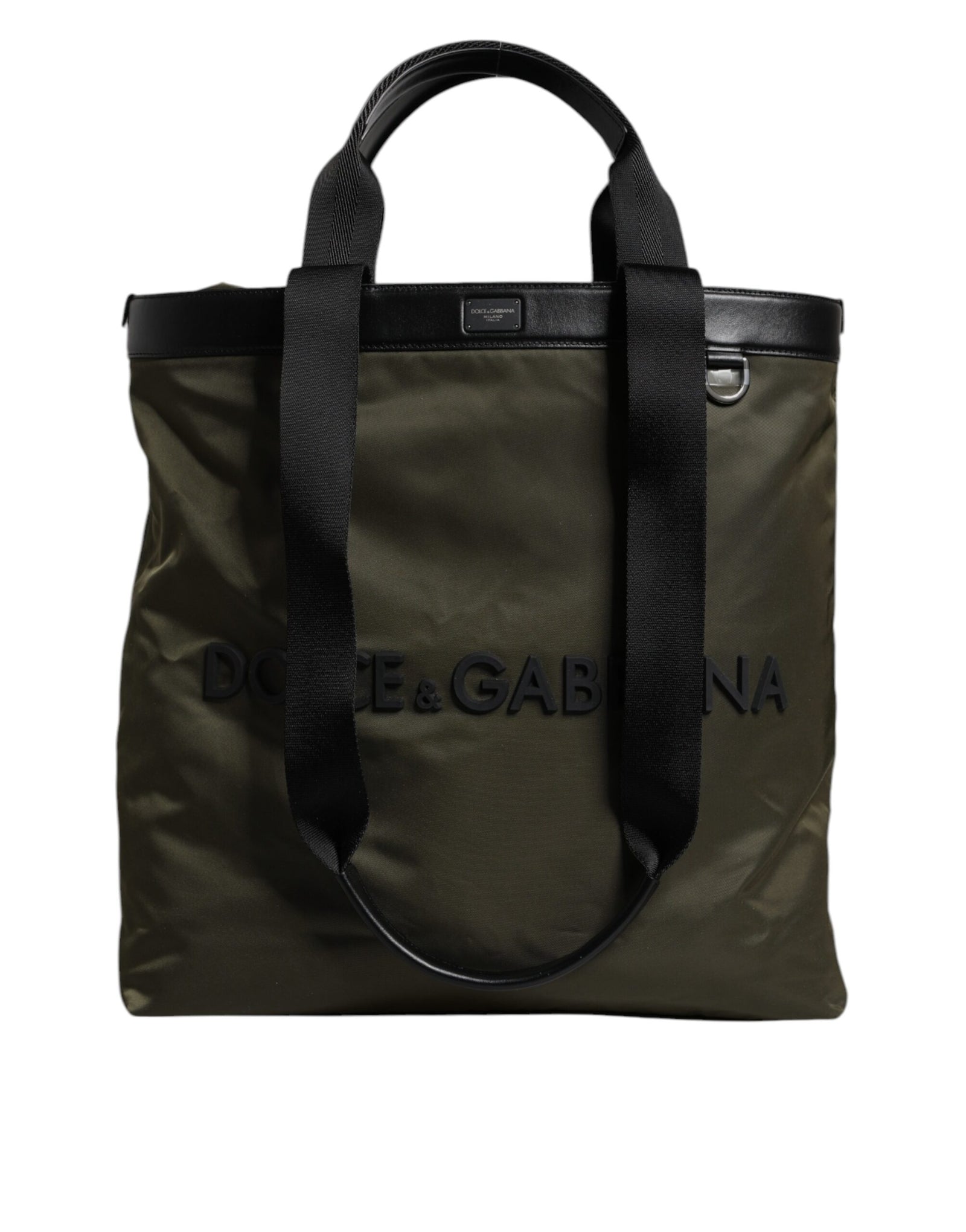 Sac fourre-tout à bandoulière en nylon vert militaire Dolce & Gabbana