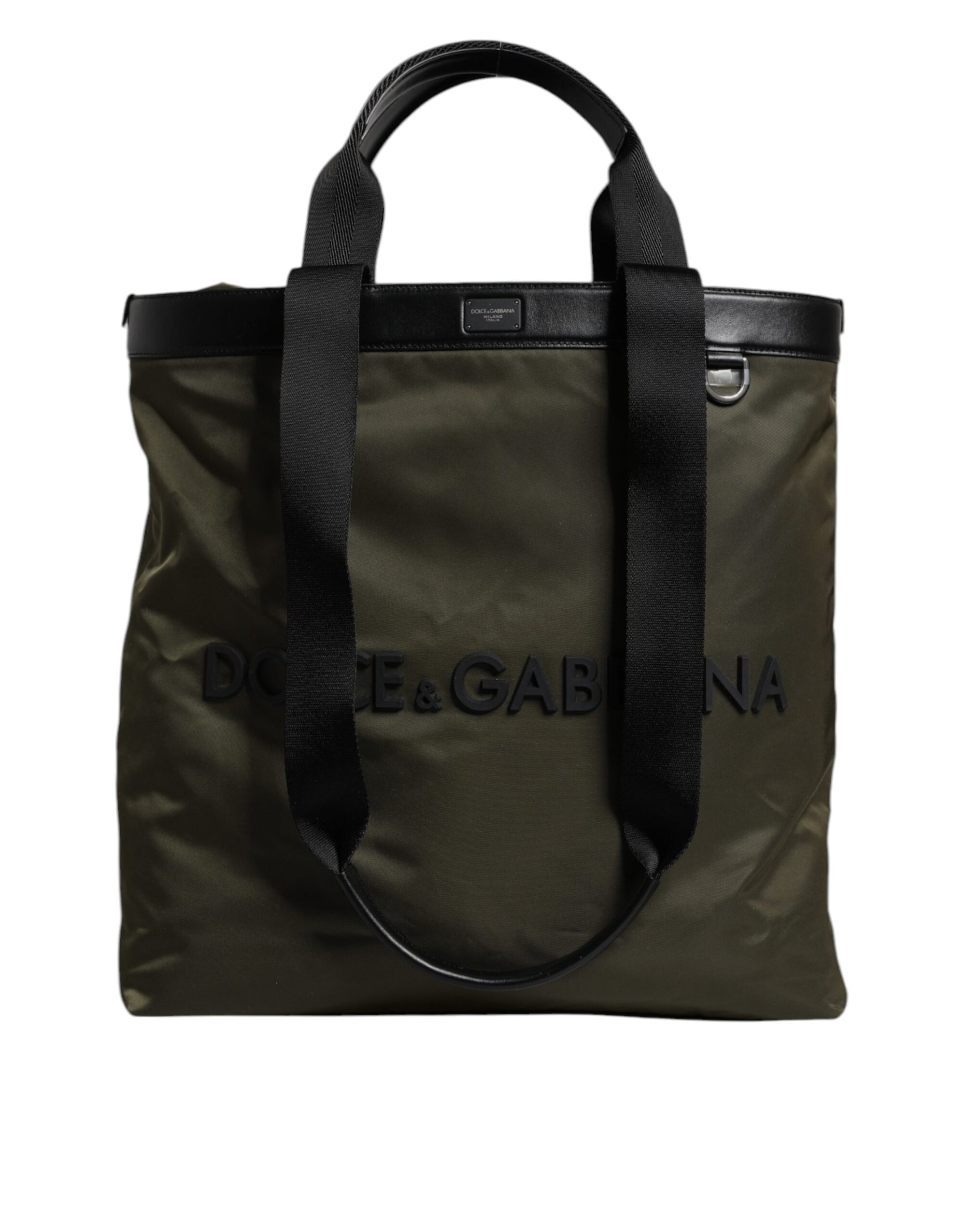 Sac fourre-tout à bandoulière en nylon vert militaire Dolce & Gabbana