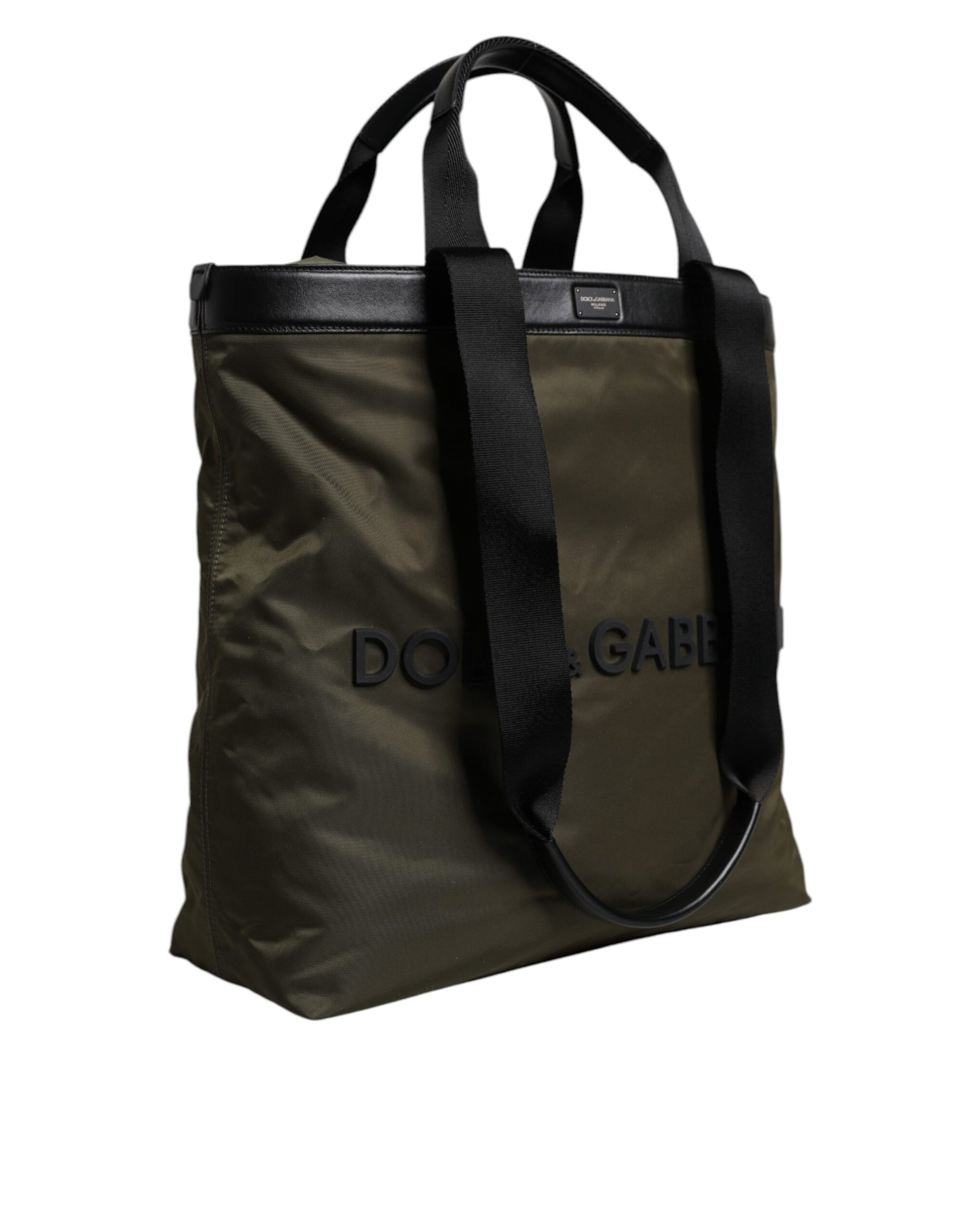 Sac fourre-tout à bandoulière en nylon vert militaire Dolce & Gabbana