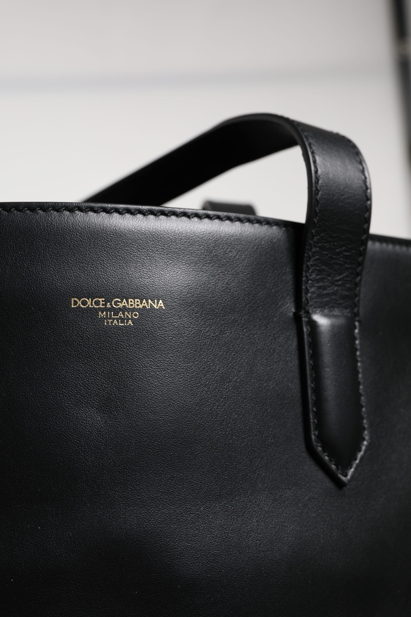 Sac cabas Dolce & Gabbana en cuir de veau noir
