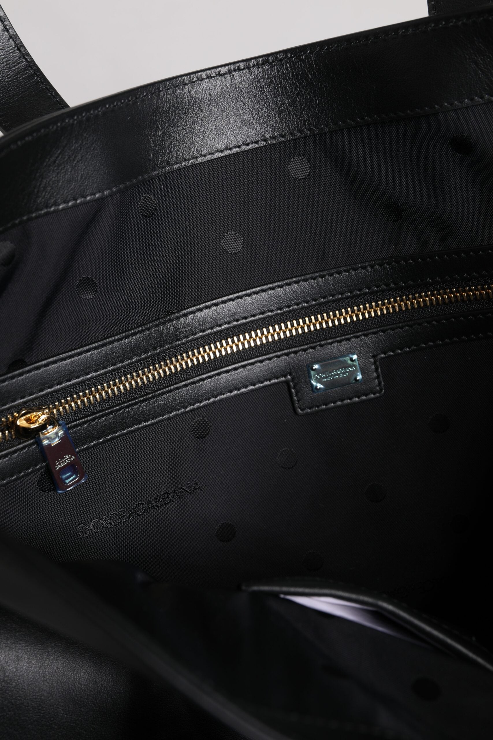 Sac cabas Dolce & Gabbana en cuir de veau noir