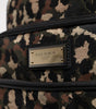 Dolce & Gabbana Multicolor Leopard Print DG Logo Plaque Men Backpack Bag