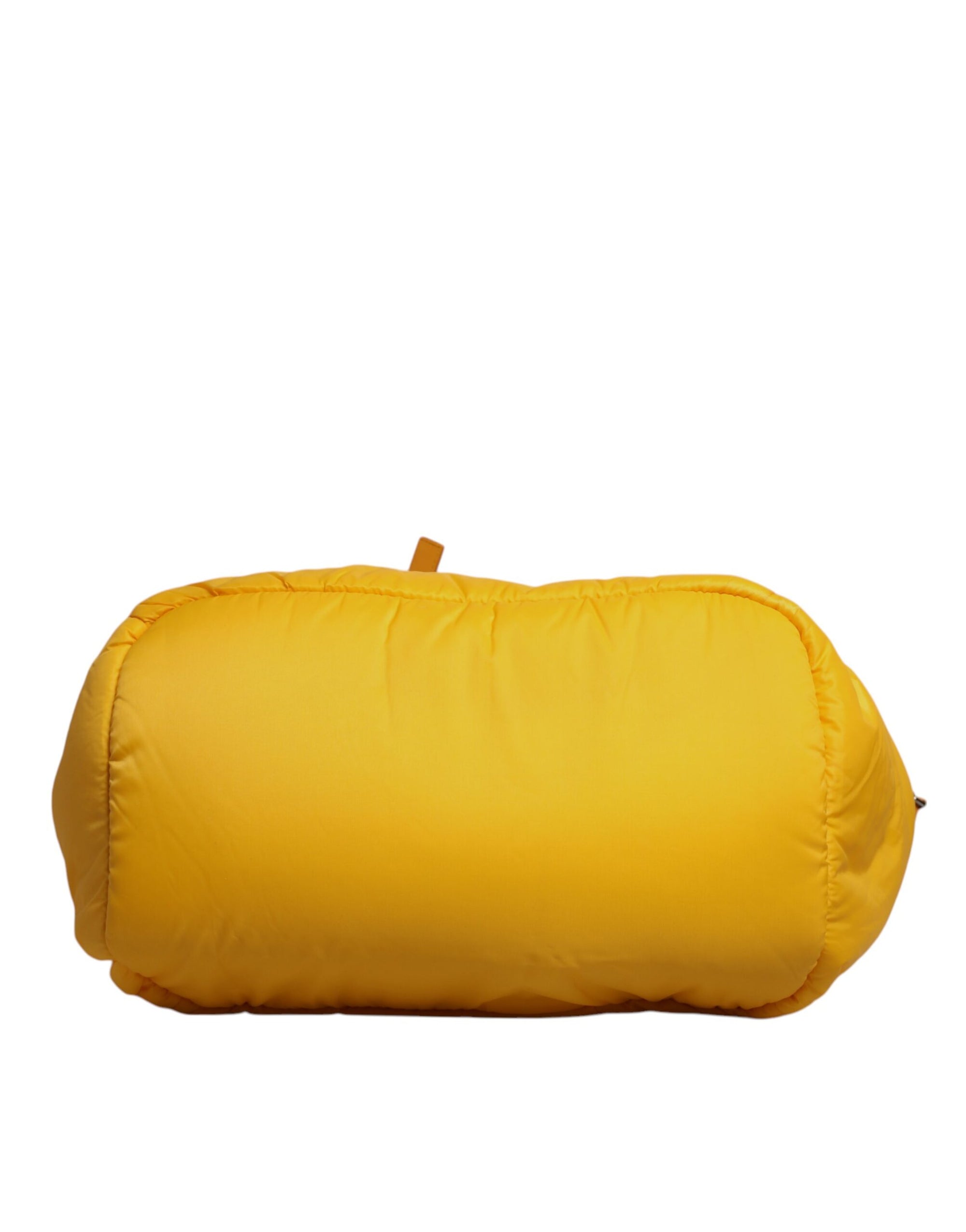 Sac de sport à bandoulière Dolce & Gabbana en nylon jaune orange avec plaque logo