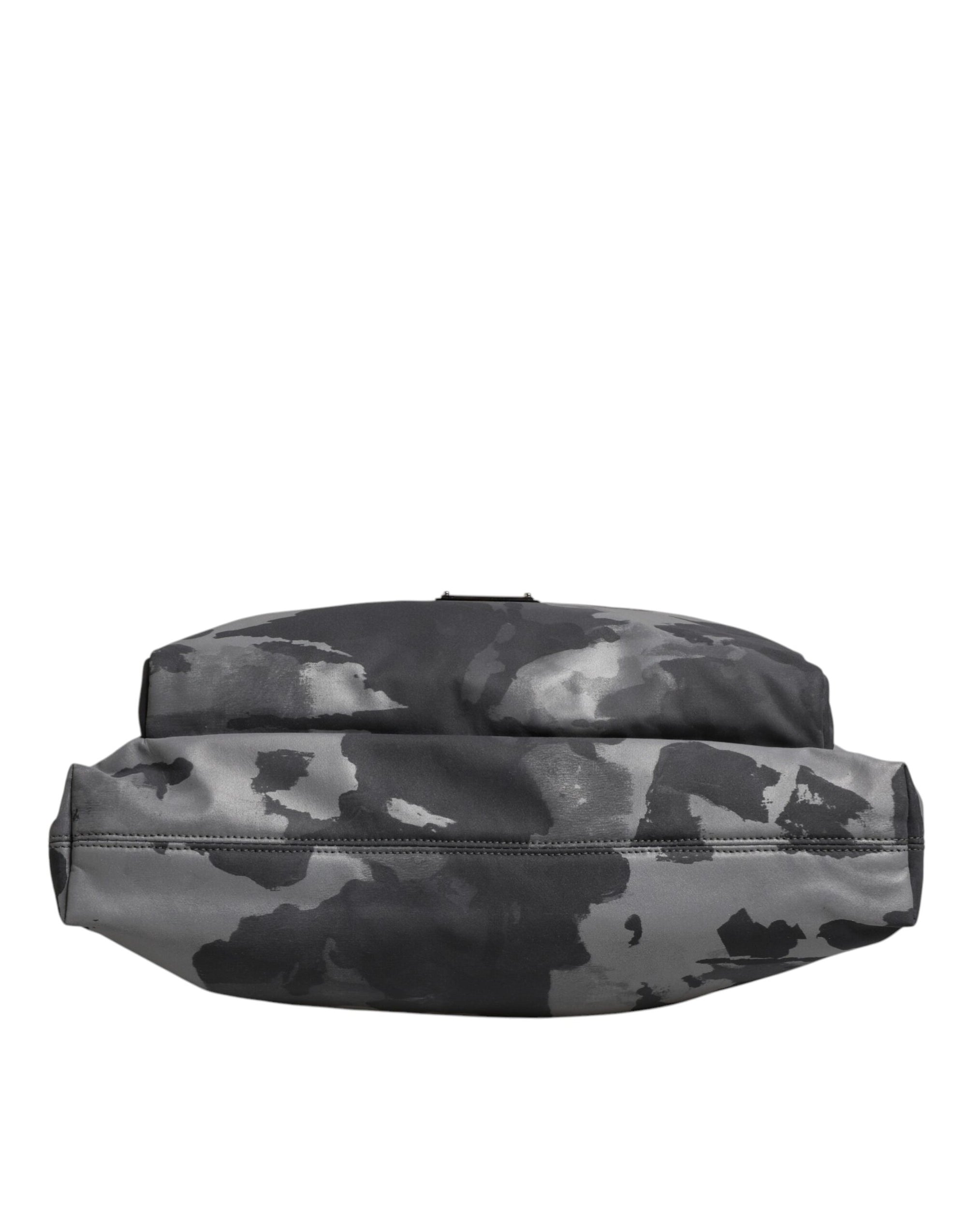 Sac fourre-tout en coton camouflage gris Dolce & Gabbana à compartiments multiples