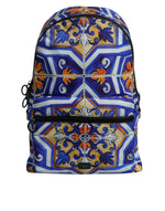 Sac à dos de voyage en nylon imprimé majolique multicolore Dolce & Gabbana