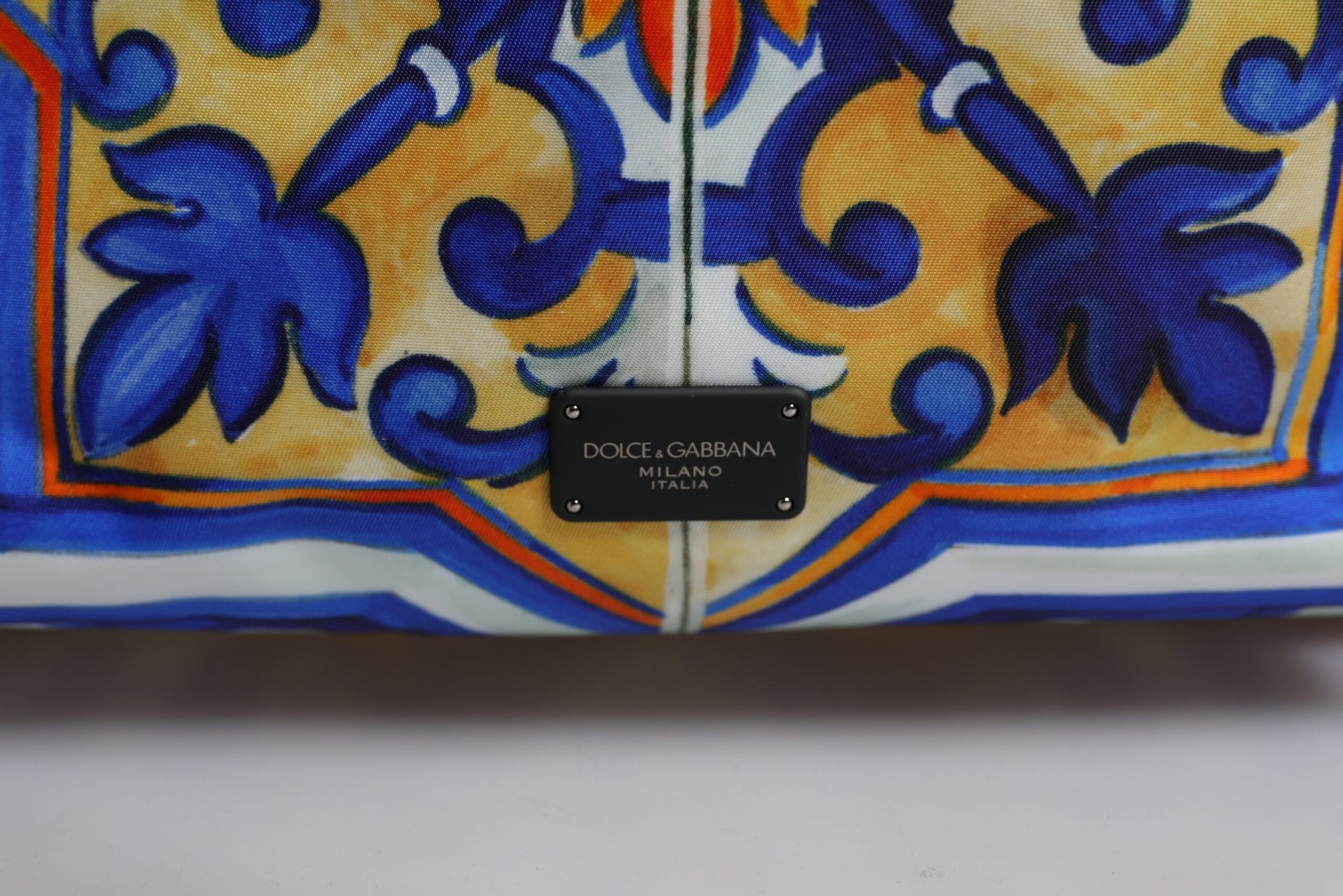 Sac à dos de voyage en nylon imprimé majolique multicolore Dolce & Gabbana