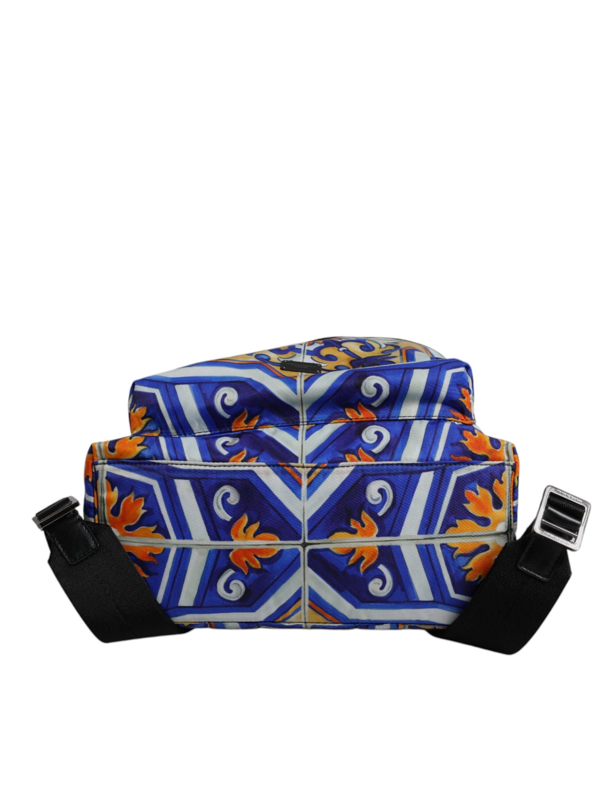 Sac à dos de voyage en nylon imprimé majolique multicolore Dolce & Gabbana