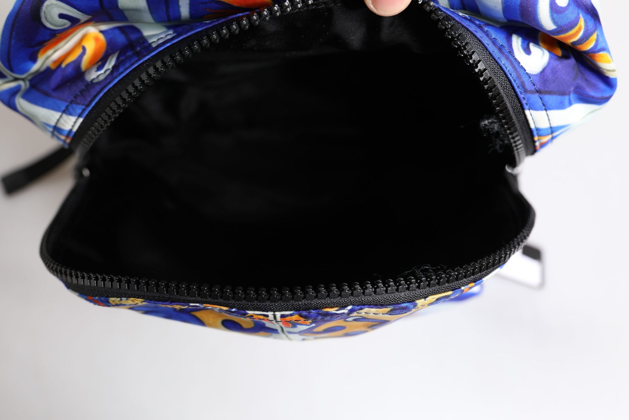 Sac à dos de voyage en nylon imprimé majolique multicolore Dolce & Gabbana