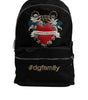 Dolce & Gabbana Black Nylon #DGFAMILY Embellished Backpack VULCANO Bag