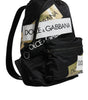 Dolce & Gabbana Black Logo Tape Polyamide School Travel Backpack Bag