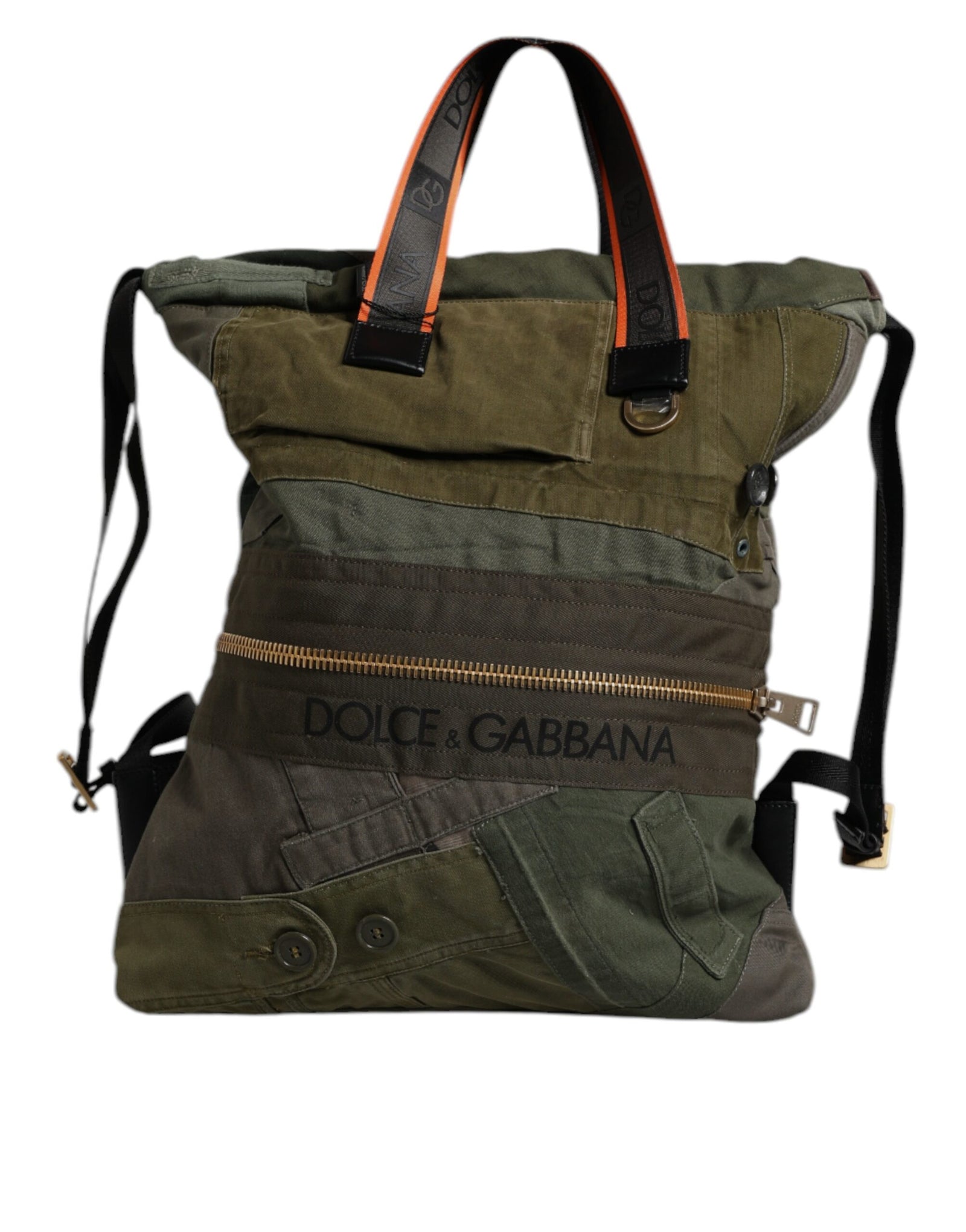 Sac à dos patchwork vert militaire Dolce & Gabbana