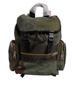 Sac à dos de voyage patchwork vert militaire Dolce & Gabbana