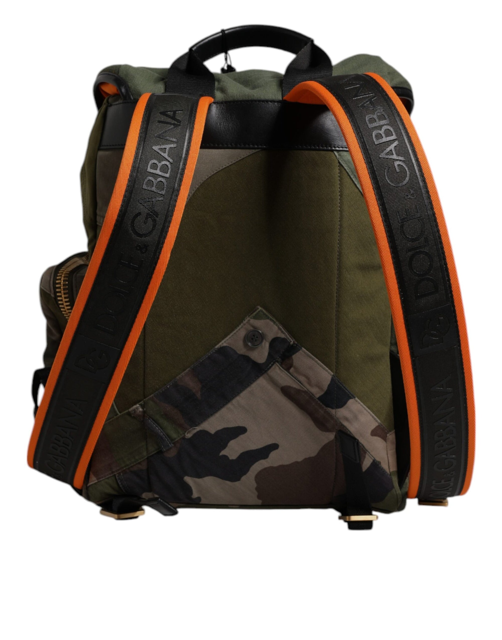 Sac à dos de voyage patchwork vert militaire Dolce & Gabbana