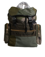 Sac à dos de voyage patchwork vert militaire Dolce & Gabbana